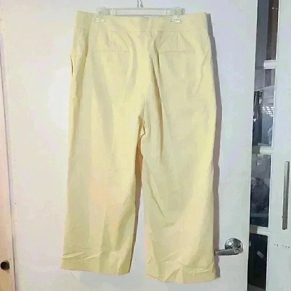 Ann Taylor Wide Leg Cropped Pants Yellow 14 - Picture 6 of 8